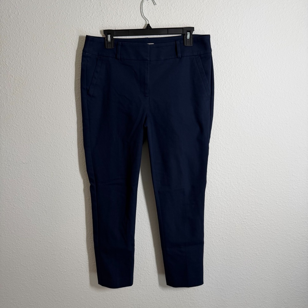 Loft Outlet Curvy Skinny Ankle Pants Women 6 Navy Blue Dark Wash Business Formal